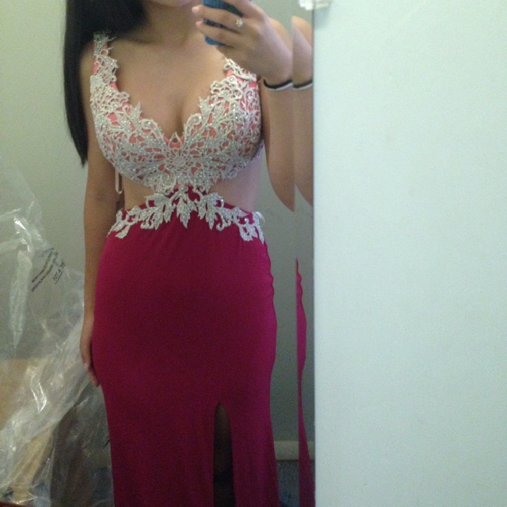 Red maxi dress. Prom. OBO